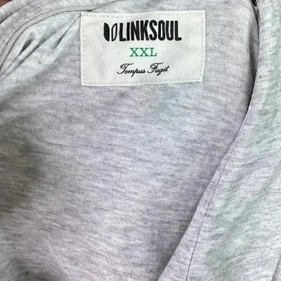 LinkSoul Polo Golf Shirt Mens XXL Gray 3 Button Short Sleeve Heathered Cotton - Picture 8 of 8